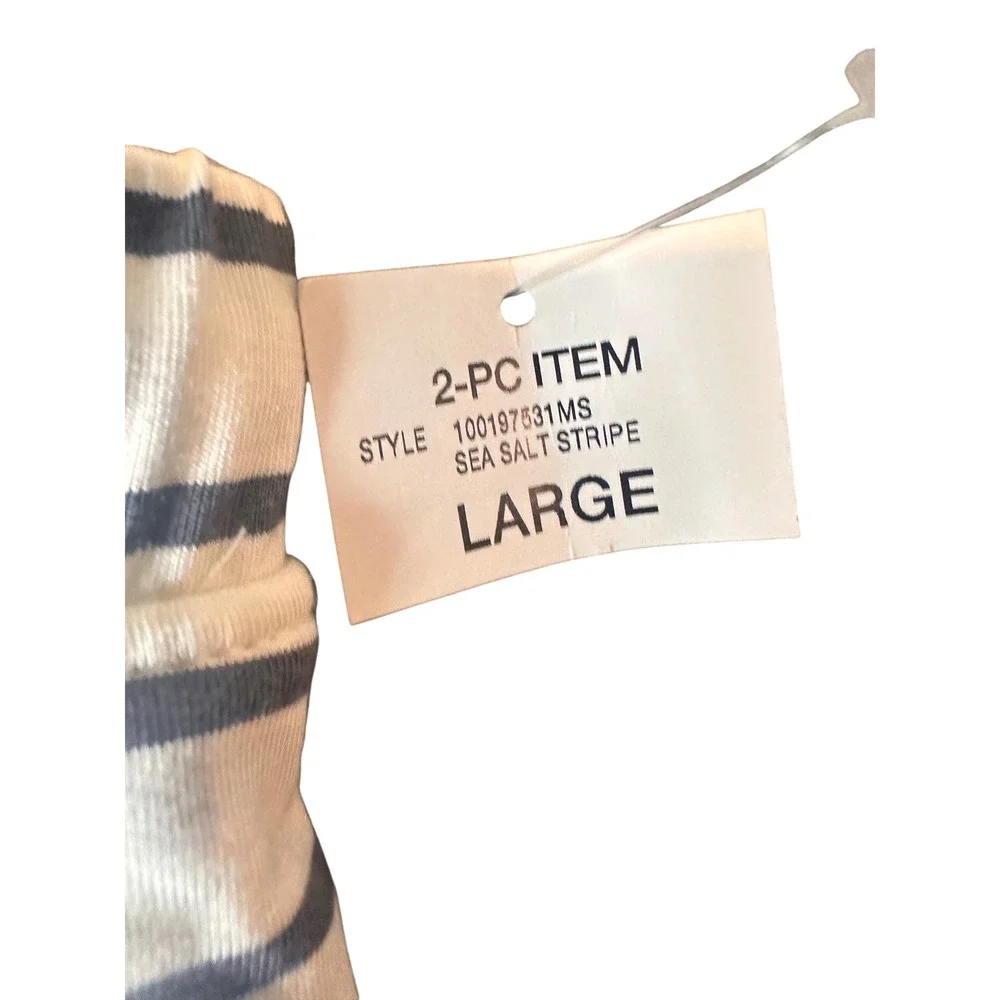 State of Day Intimates Fluid Knit Pajama Set Large Stripe Tencel Modal 2pc NWT